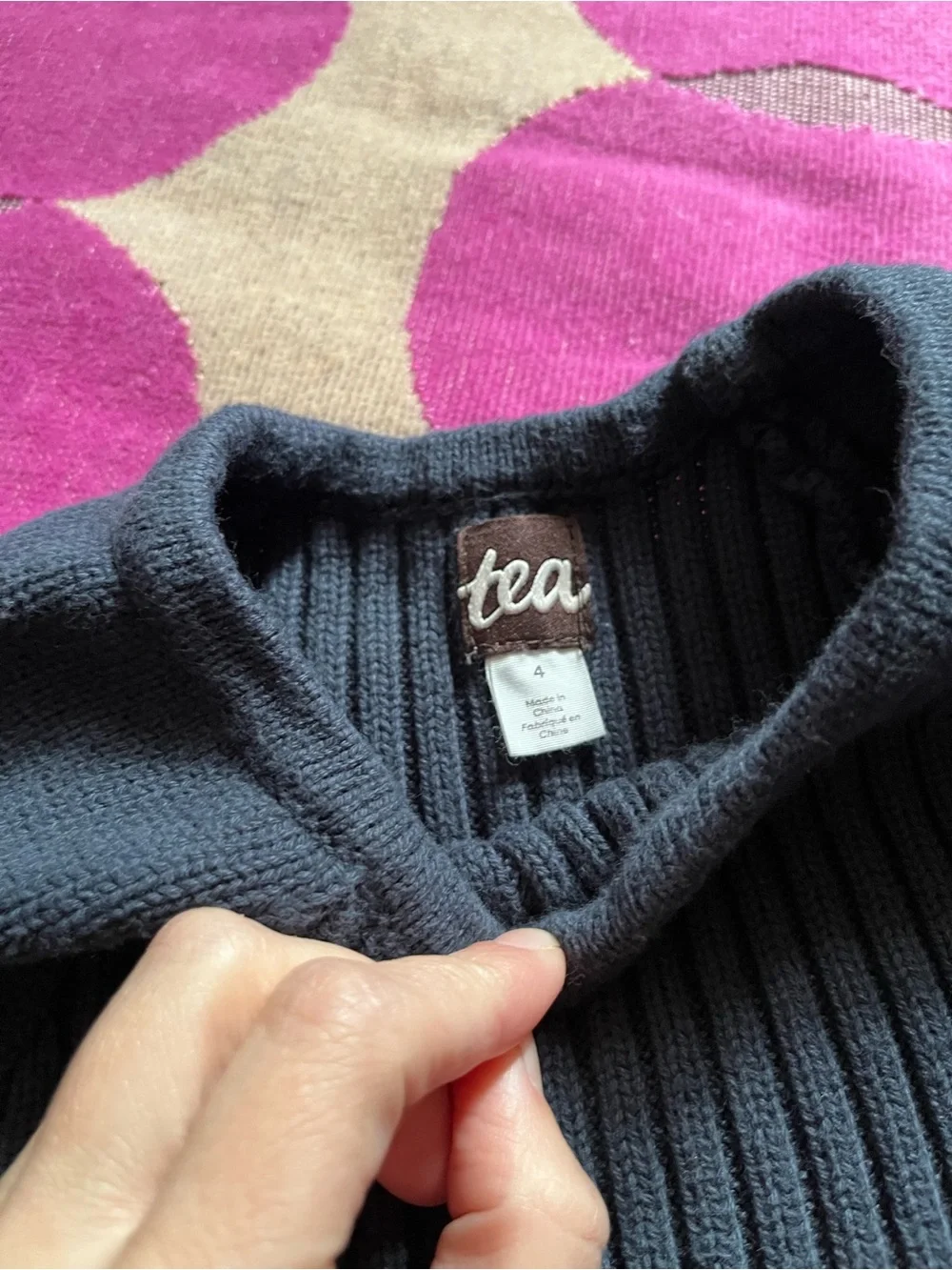 NWOT Tea Collection Fair Isle Sweater Dress in Indigo Navy